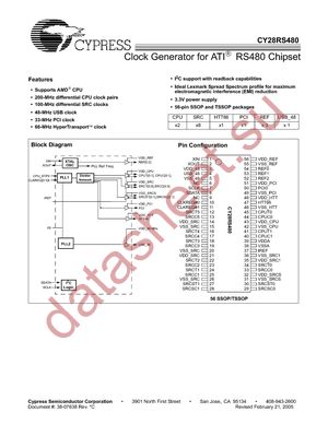 CY28RS480ZXC datasheet  
